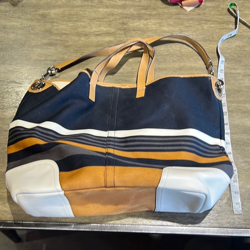 Coach leather and canvas tote bag